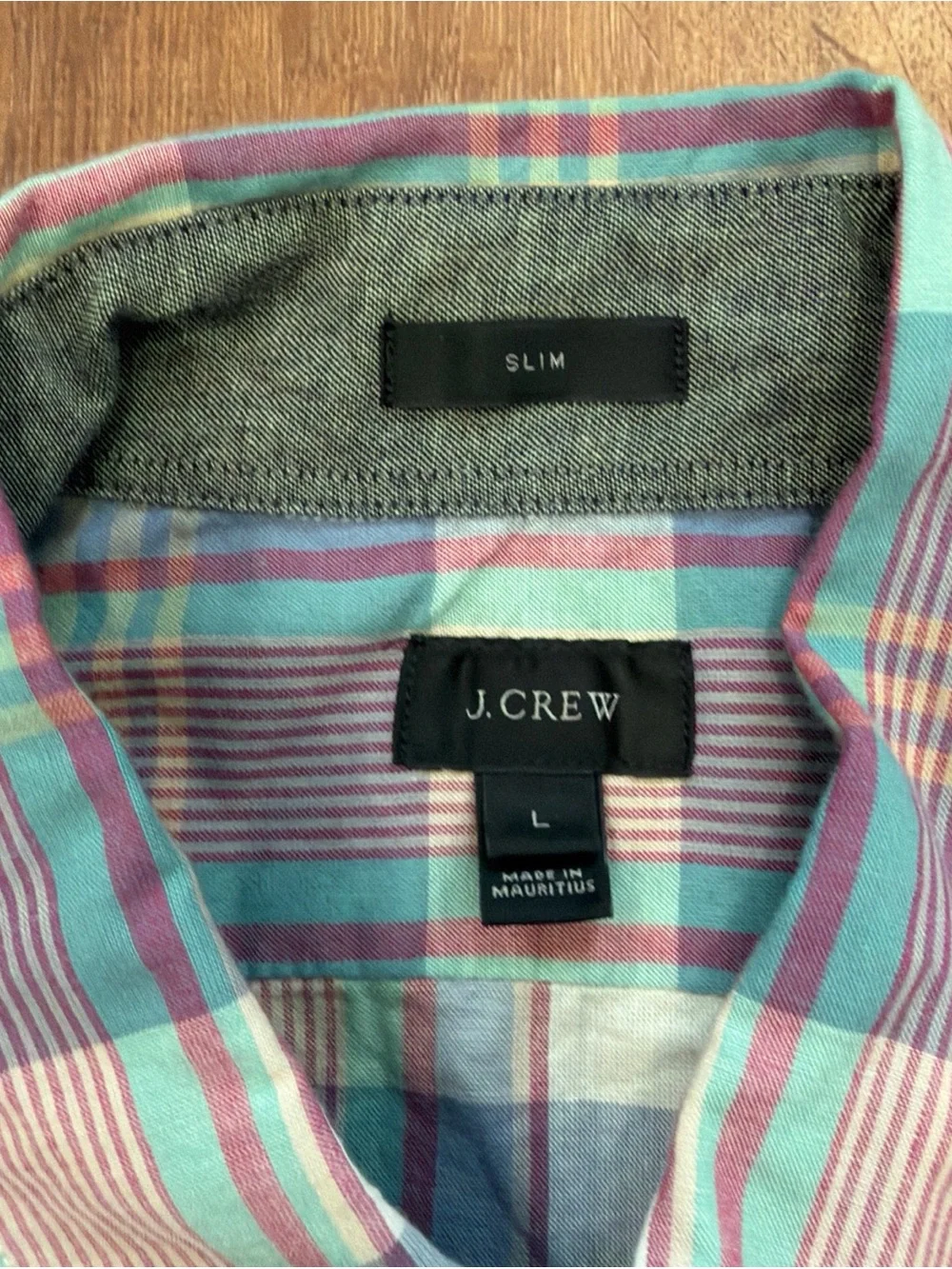 J. Crew Button Down Shirt Mens Large Slim Fit Plaid Long Sleeve Casual Preppy